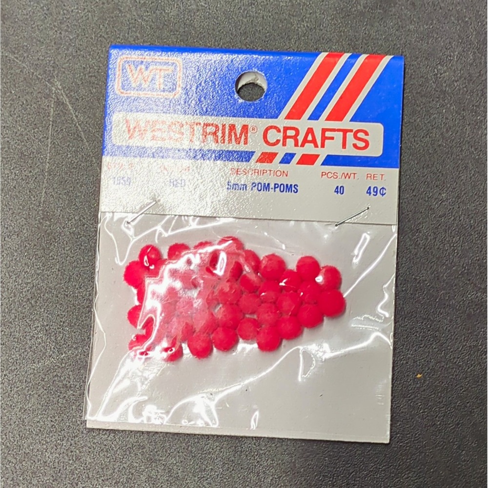 Westtrim Crafts Red Pom Poms 5mm Kids Craft Fuzzies for DIY Projects 40 pcs